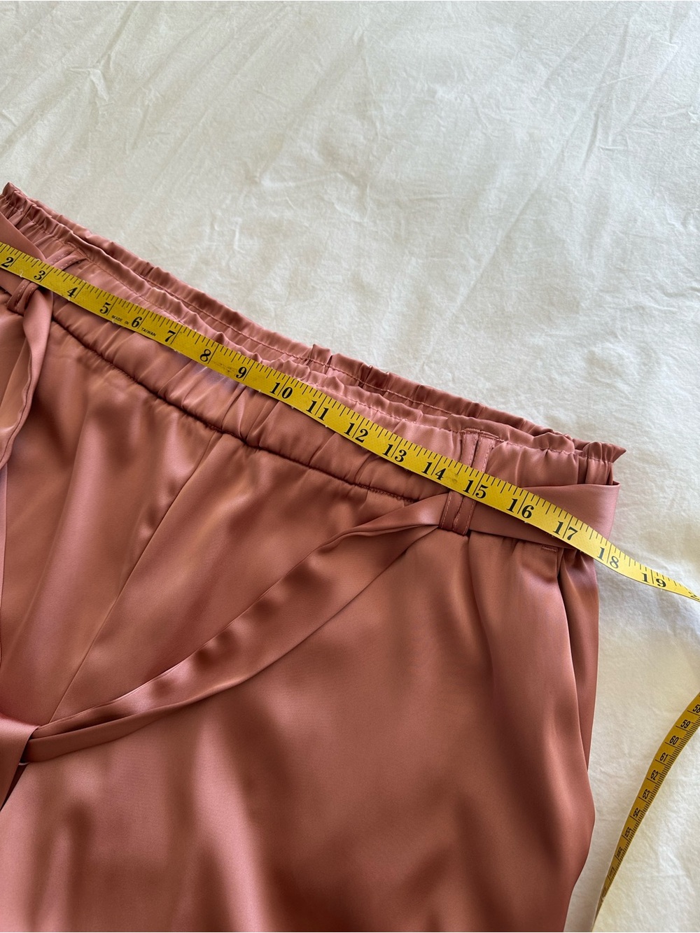 Joie Rose Satin Paperbag Wide-Leg Pants with Tie Belt, size XL - Picture 7 of 12